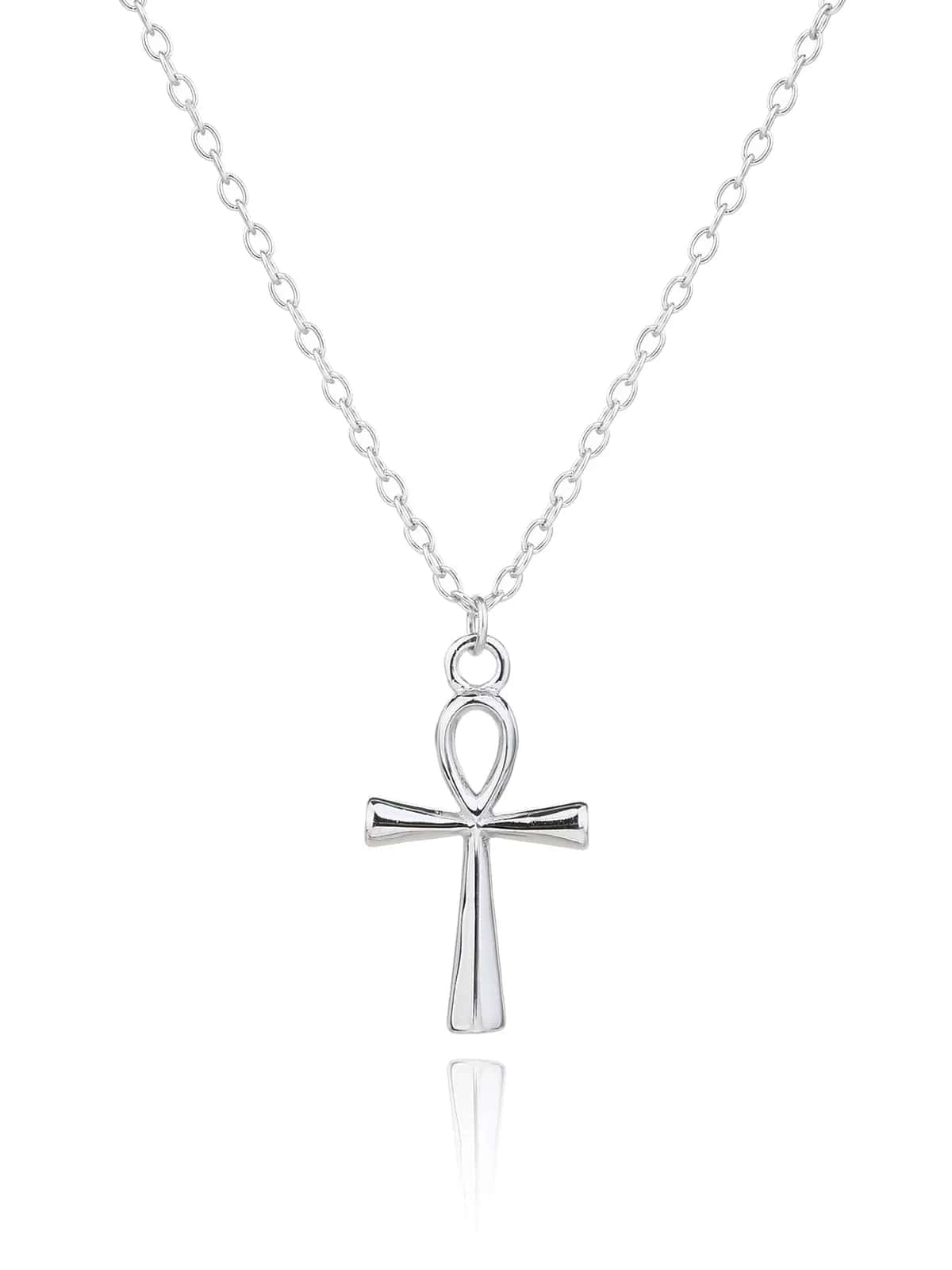 Collar de plata con cruz Ankh