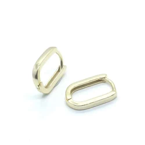 Pendientes de plata en forma de U sin piedras (unisex)